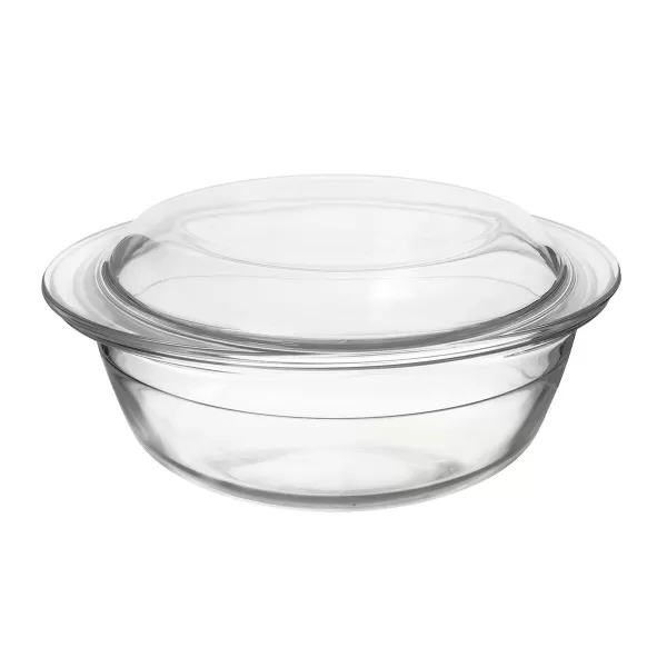 Pekáč borosil. sklo kulatý pr. 23 cm, 26,5x11 cm víko