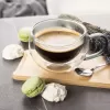 Hrnek dvoustěnné borosil. sklo 2ks DOUBLE cappuccino 0,33 l,šedá