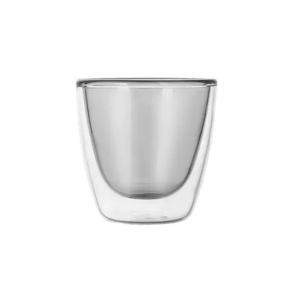 Sklenice dvoustěnné borosil. sklo 2 ks DOUBLE espresso 0,11 l, šedá bez ucha