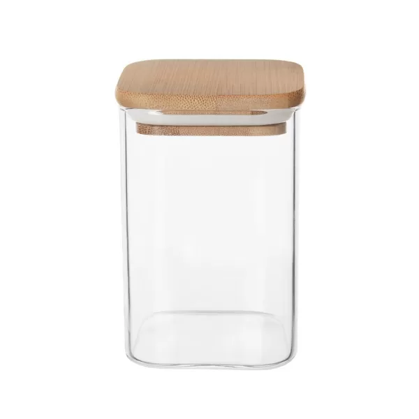 Dóza borosil. sklo/bambus 1,3 l hranatá