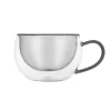 Hrnek dvoustěnné borosil. sklo 2ks DOUBLE cappuccino 0,33 l,šedá
