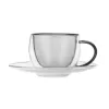 Hrnek dvoustěnné borosil. sklo+podš 2ks DOUBLE espresso 0,1 l šedá