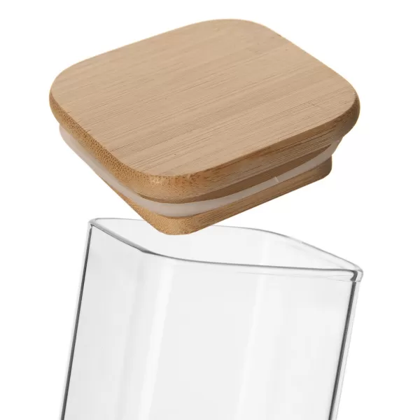 Dóza borosil. sklo/bambus 1,3 l hranatá