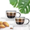 Hrnek dvoustěnné borosil. sklo+podš 2ks DOUBLE espresso 0,1 l šedá
