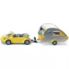 SIKU Blister - osobní automobil s obytným přívěsem