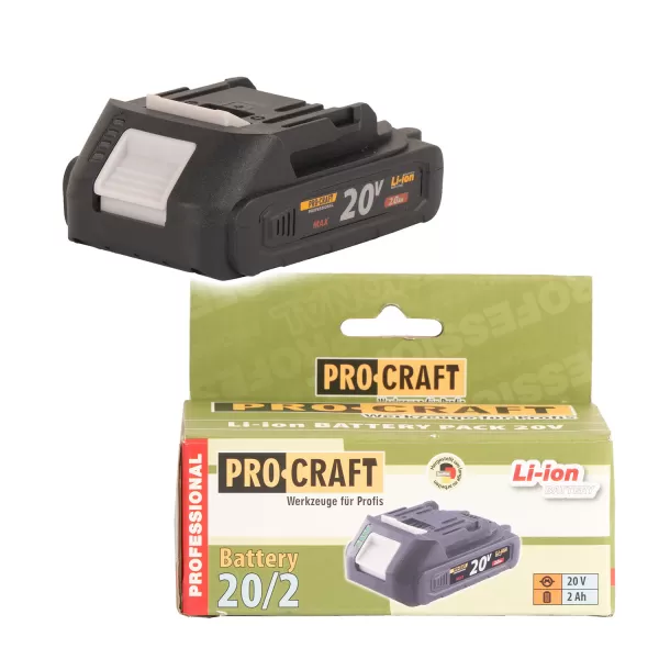 PROCRAFT Aku fukar PB24 + baterie akumul. 20V Li-ion, 2000mAh 20/2A + nabíječka 20/2.4A Fast Charge