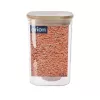 Dóza borosil. sklo/bambus 1,3 l hranatá