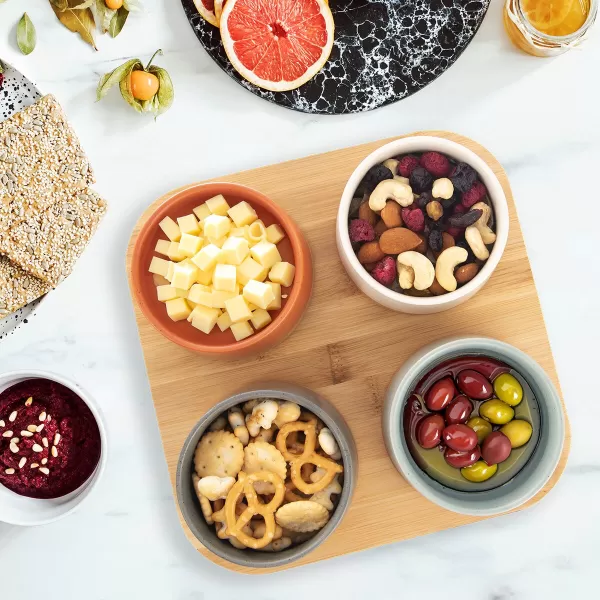 Miska kamenina+bambus tác serv. set
