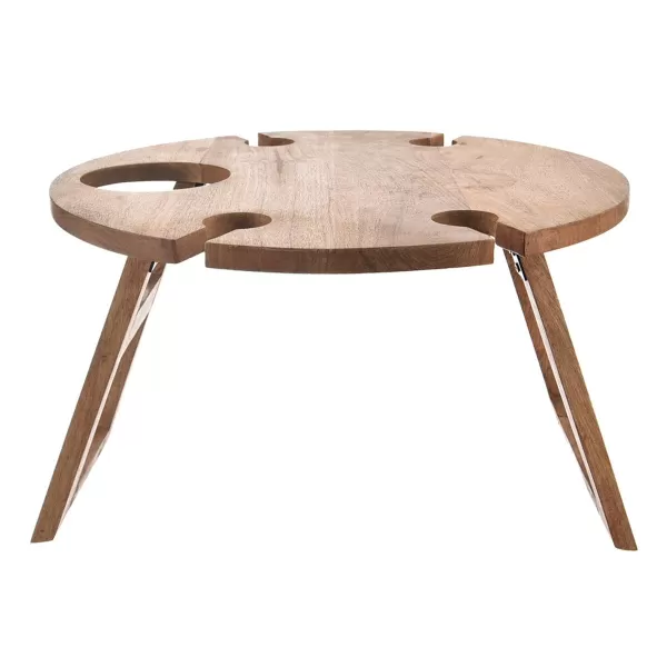 Tác-stolek dřevo MANGO piknik+nožky pr. 39,5 cm, v. 24,5 cm