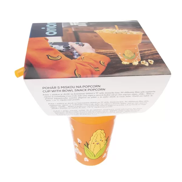 Pohár UH s miskou Snack kukuřice+brčko 0,55 l