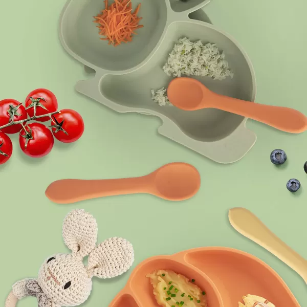 Lžička silikon/nylon dětská 1 ks oranžová