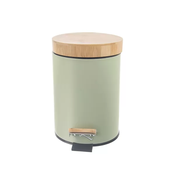 Koš odp. kov/UH s pedálem+bam. víko GREENISH 5 l