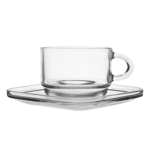 Hrnek sklo+podšálek Cozy 0,27 l,6ks stohovatelný (UK 129675)