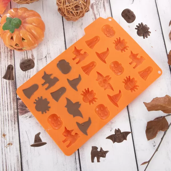 Forma silikon čokoláda Halloween 24 oranžová