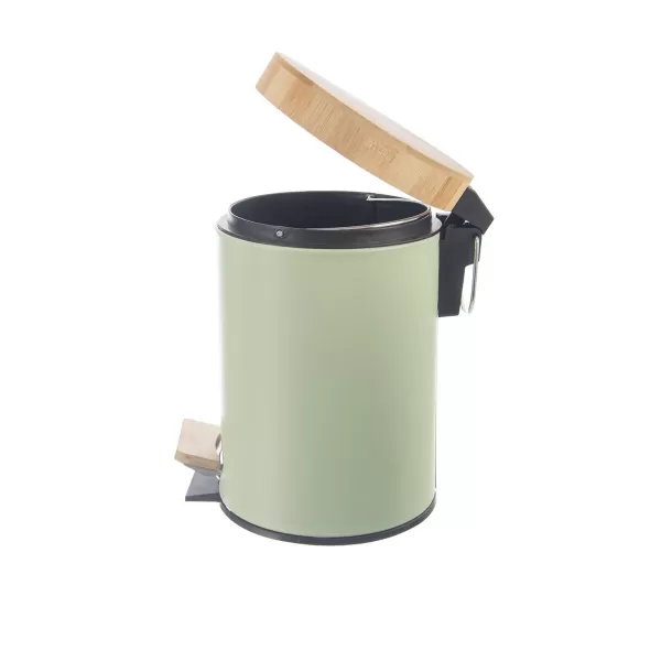 Koš odp. kov/UH s pedálem+bamb. víko GREENISH 3 l