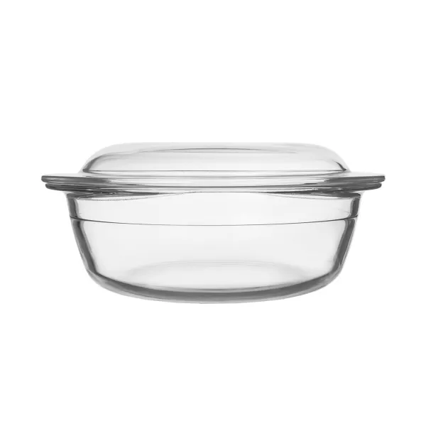 Pekáč borosil. sklo kulatý pr. 20 cm, 23,5x10 cm víko