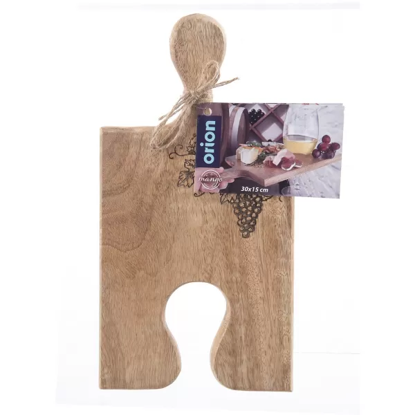 Prkénko dřevo rukojeť MANGO servír.+koštovací 30x15 cm