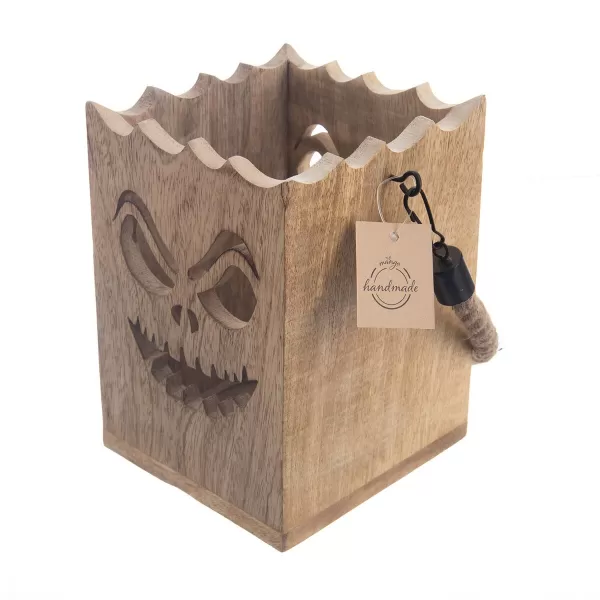 Svícen dřevo MANGO Halloween