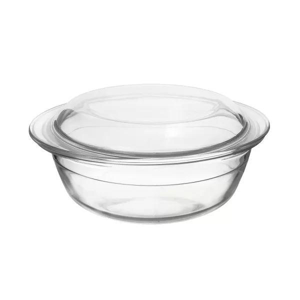 Pekáč borosil. sklo kulatý pr. 20 cm, 23,5x10 cm víko