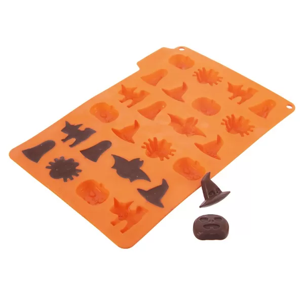 Forma silikon čokoláda Halloween 24 oranžová