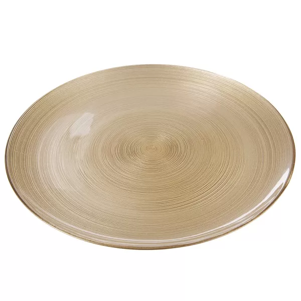 Talíř sklo serv. pr. 32 cm zlatá