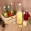 Láhev sklo/kov klip uzávěr VLOČKA 0,29 l červená