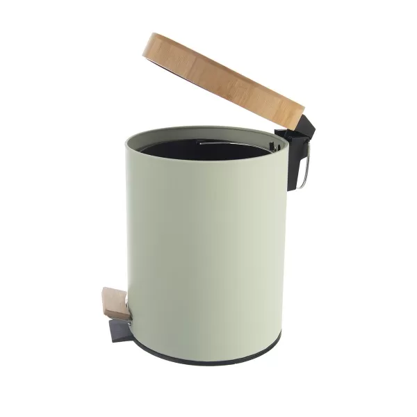 Koš odp. kov/UH s pedálem+bam. víko GREENISH 5 l