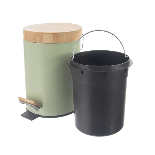 Koš odp. kov/UH s pedálem+bam. víko GREENISH 5 l