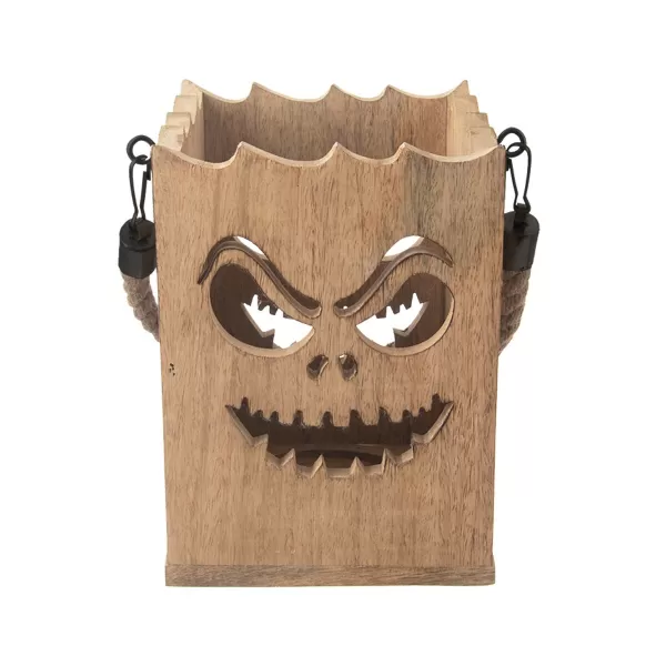 Svícen dřevo MANGO Halloween