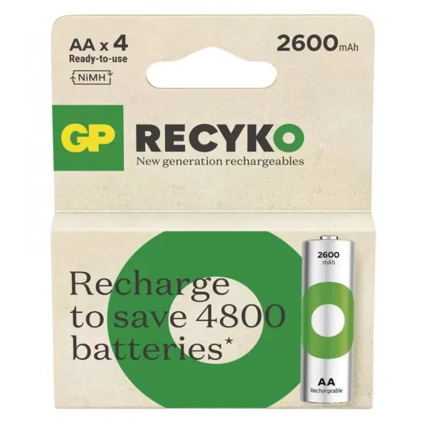 EMOS Baterie GP nabíjecí Recyko 2600 AA B25274 4ks/bal