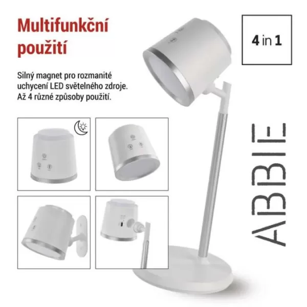 EMOS Lampa stolní LED ABBIE bílá Z7636W