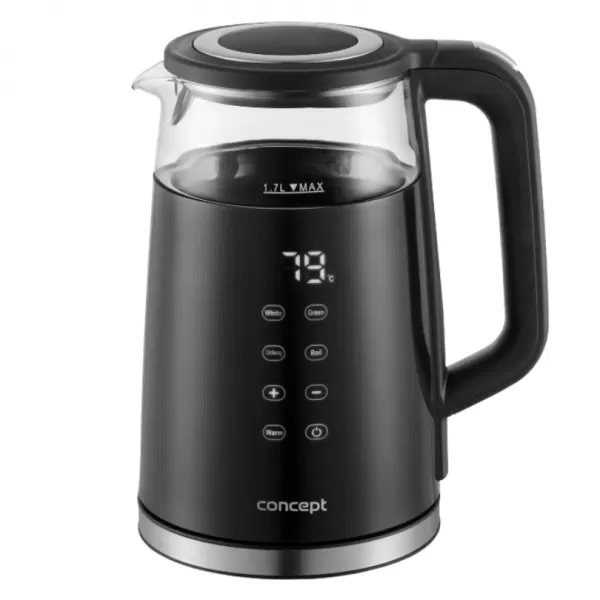CONCEPT RK4100 Rychlovarná konvice s regulací teploty skleněná 1,7 l