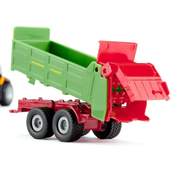 SIKU Blister- Traktor JCB s univerzálním rozmetadlem Strautmann