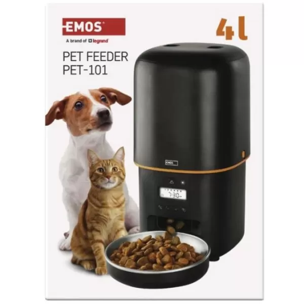 EMOS Dávkovač krmiva PET CARE 4l, černý H6001