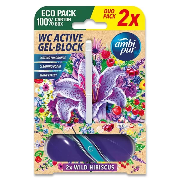 AMBIPUR WC Active gel-blok 2x45g divoký ibišek