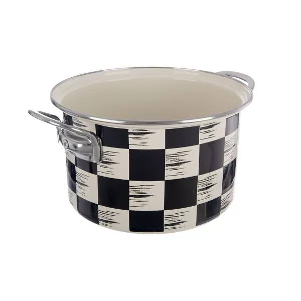Hrnec smalt ŠACHOVNICE Lem 3 l