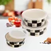 Miska smalt ŠACHOVNICE Lem+UH víčko pr. 15,5 cm