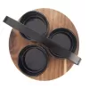 Miska ker.+akácie tác+ucho servírovací set BLACK