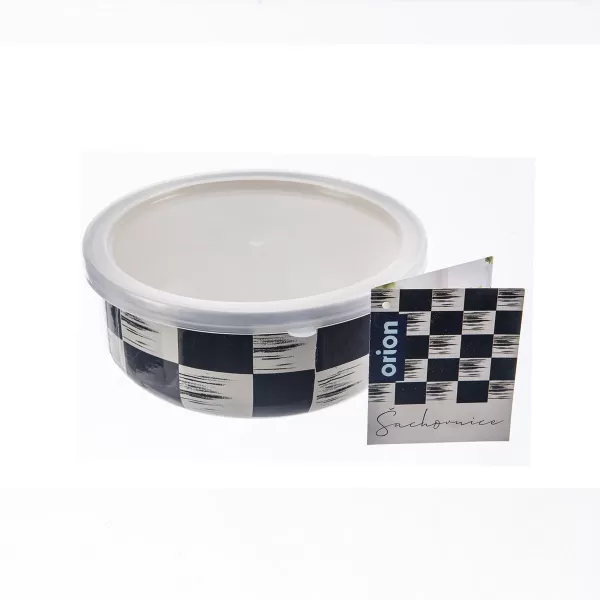 Miska smalt ŠACHOVNICE Lem+UH víčko pr. 15,5 cm