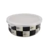 Miska smalt ŠACHOVNICE Lem+UH víčko pr. 15,5 cm