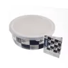 Miska smalt ŠACHOVNICE Lem+UH víčko pr. 17 cm