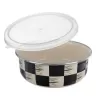 Miska smalt ŠACHOVNICE Lem+UH víčko pr. 15,5 cm