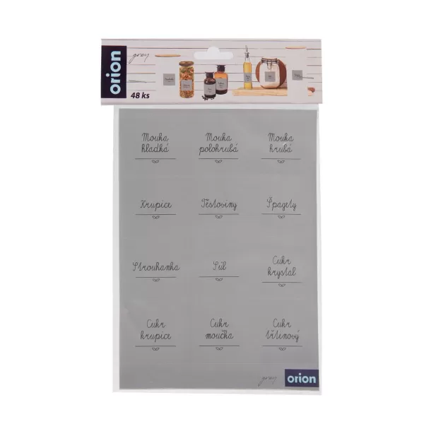Samolepky na dózy GREY čtverec 48 šedá CZ