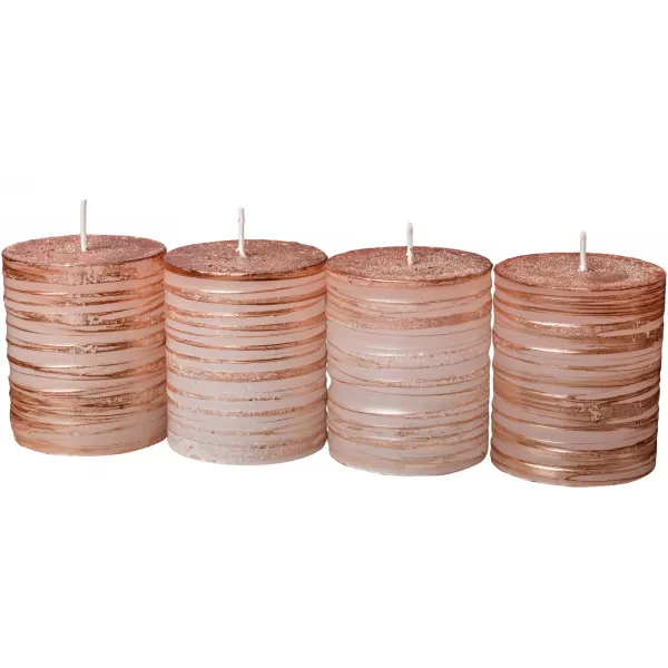 Svíčka adventní Harmony 60x70mm 4ks rose rustik