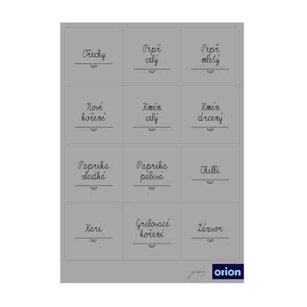 Samolepky na dózy GREY čtverec 48 šedá CZ