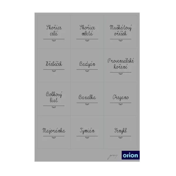 Samolepky na dózy GREY čtverec 48 šedá CZ