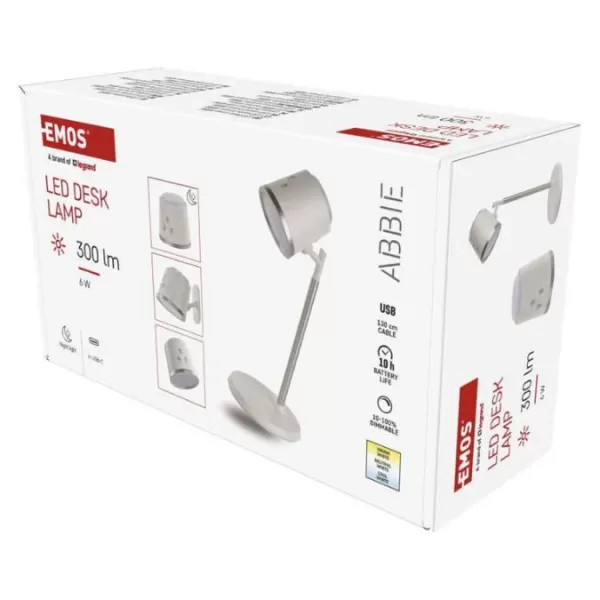 EMOS Lampa stolní LED ABBIE bílá Z7636W