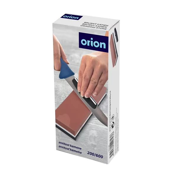 Kámen brusný korund 200/600+podložka+úchyt na nože