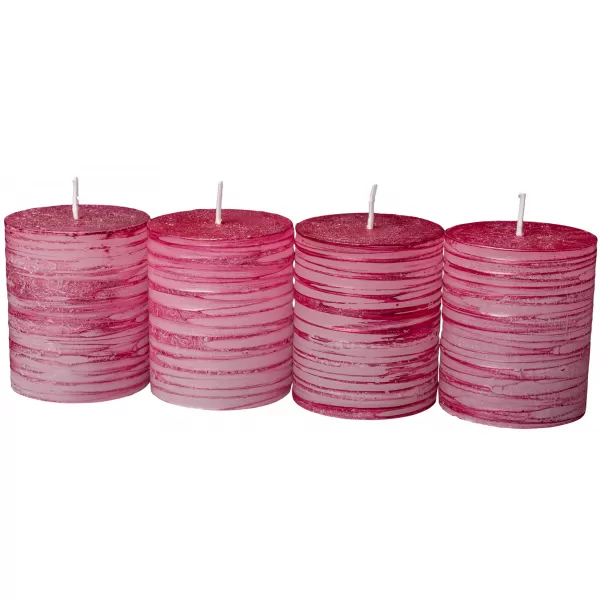 Svíčka adventní Harmony 60x70mm 4ks bordo rustik
