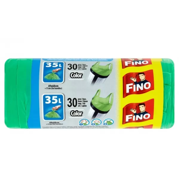 FINO Sáčky na odpadky zelené 35L 30ks